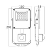 Reflektor LED 10W 3CCT 1100lm IP65 sa PIR senzorom sivi BRAYTRON BT65-21082