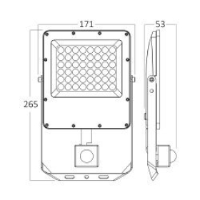Reflektor LED 50W 3CCT 5500lm IP65 sa PIR senzorom sivi BRAYTRON BT65-25082