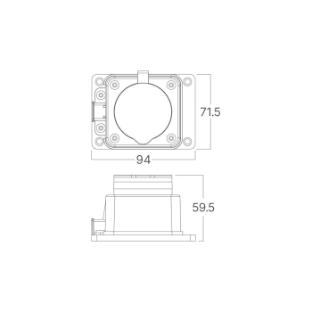 Prenosiva utičnica 1x sa poklopcem bez kabela IP44 crna BRAYTRON BY72-01001