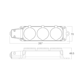 Prenosiva utičnica 3x sa poklopcem bez kabela IP44 crna BRAYTRON BY72-01003