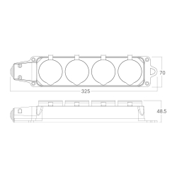 Prenosiva utičnica 4x sa poklopcem bez kabela IP44 crna BRAYTRON BY72-01004