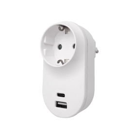 Utičnica schuko USB USB-C TR1 sa dječjom zaštitom bijela BRAYTRON BY72-02033