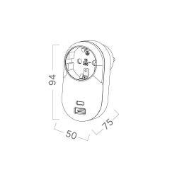 Utičnica schuko USB USB-C TR1 sa dječjom zaštitom bijela BRAYTRON BY72-02033