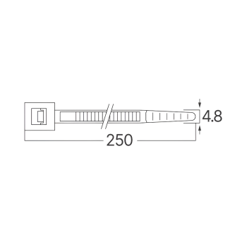Vezica PVC 4,8x250mm 100 kom u pakiranju bijela BRAYTRON BY90-01052