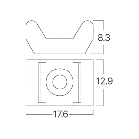 Držač kabelskih vezica, s vijcima, 17,6x12,9mm 100kom u pakiranju bijela BRAYTRON BY90-01311