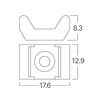Držač kabelskih vezica, s vijcima, 17,6x12,9mm 100kom u pakiranju bijela BRAYTRON BY90-01311