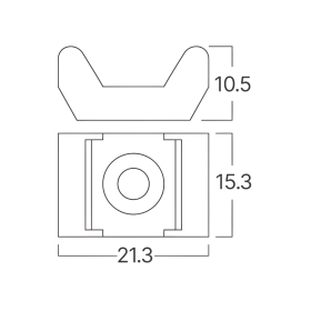 Držač kabelskih vezica, s vijcima, 21,3x15,3mm 100kom u pakiranju crna BRAYTRON BY90-01322