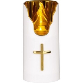Svijeća električna 150mm plamen s križem na baterije LEDCANDLE707