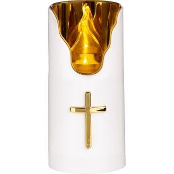 Svijeća električna 150mm plamen s križem na baterije LEDCANDLE707
