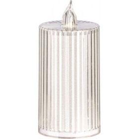 Svijeća električna 126mm prozirna s baterijama LEDCANDLE863