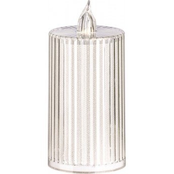 Svijeća električna 126mm prozirna s baterijama LEDCANDLE863
