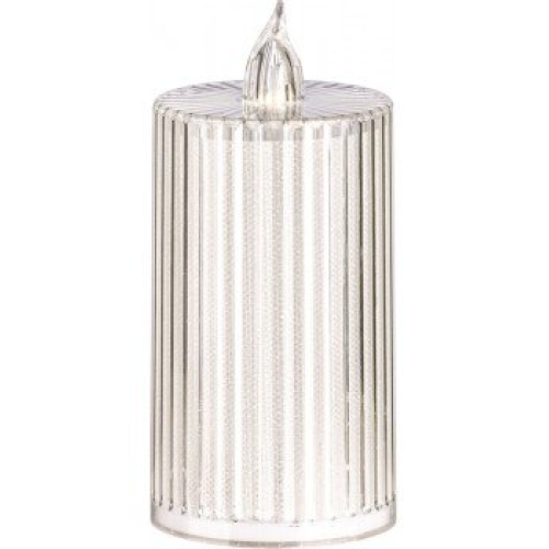 Svijeća električna 126mm prozirna s baterijama LEDCANDLE863