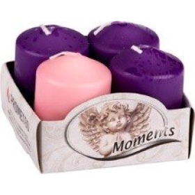 Adventske svijeće 4kom/pak 6x4cm 3 ljubičaste + 1 ružičasta ADVENTI 3 PURPLE+PINK