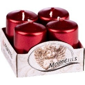 Adventske svijeće 4kom/pak 6x4cm metalik bordo ADVENTI METALLIC BURGUNDY