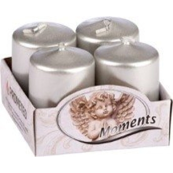 Adventske svijeće 4kom/pak 6x4cm srebrne ADVENTI METALLIC SILVER Adventske svijeće 4kom/pak 6x4cm srebrne ADVENTI METALLIC SILVER
