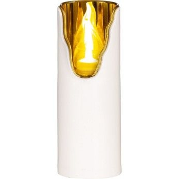 Svijeća električna 113mm bijelo zlatna plamen DEKORGOLD