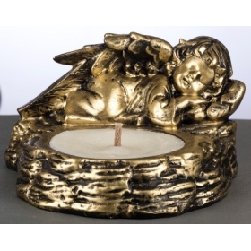 Svijeća gipsana 130mm otvorena s figurom anđela LALP7