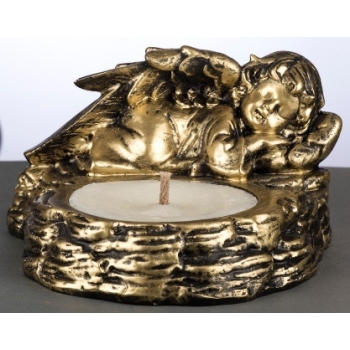 Svijeća gipsana 130mm otvorena s figurom anđela LALP7