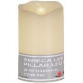 Svijeća plastična električna 125mm promjer 75mm bez baterije LEDCANDLE4