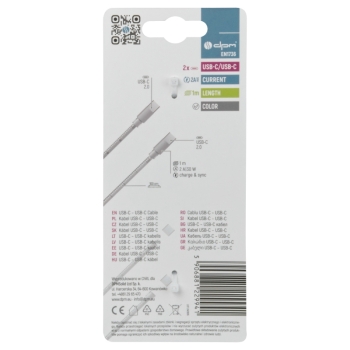 Kabel USB C - USB C 1m bijeli DPM ENI1736