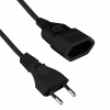Produžni kabel s 1 EURO utičnicom bez uzemljenja, crni, 1.5 m DPM PPS116