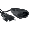Produžni kabel s 1 EURO utičnicom bez uzemljenja, crni, 3 m DPM PPS131