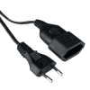 Produžni kabel s 1 EURO utičnicom bez uzemljenja, crni, 1.5 m DPM PPS116