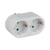 Schuko električni razdjelnik, 2 utičnice s uzemljenjem, bijela DPM SP902W