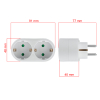 Schuko električni razdjelnik, 2 utičnice s uzemljenjem, bijela DPM SP902W