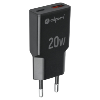 Punjač 2xUSB (A+C)  QC 3.0, PD, PPS, 3 A, 20 W, crni DPM CLT20B