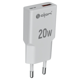 Punjač 2xUSB (A+C) QC 3.0, PD, PPS, 3 A, 20 W, bijeli DPM CLT20W