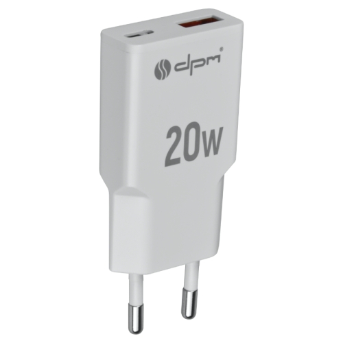 Punjač 2xUSB (A+C) QC 3.0, PD, PPS, 3 A, 20 W, bijeli DPM CLT20W Punjač 2xUSB (A+C) QC 3.0, PD, PPS, 3 A, 20 W, bijeli DPM CLT20W