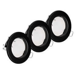 Stropna svjetiljka 3xGU10 3,5W 3000K 250lm okrugla crna 3kom/pak DTL-3XGU10-CB