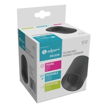 Kućište za GU10 žarulju max 35W 100x93x93mm okruglo crno DWL001B Kućište za GU10 žarulju max 35W 100x93x93mm okruglo crno DWL001B