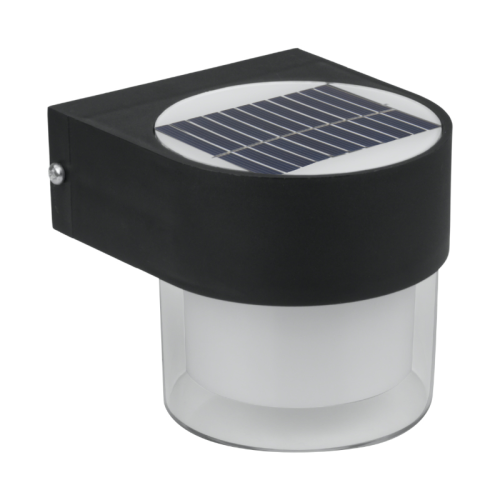Zidna solarna svjetiljka 2W 3000-6000K 300lm IP65 okrugla crna DPM GRD226C