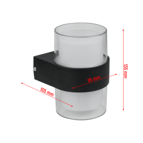 Zidna svjetiljka 10W 4000K 1000lm IP54 crna DPM GRD228