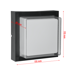 Zidna svjetiljka 18W 4000K 1800lm IP54 kvadratna crna DPM GRD231