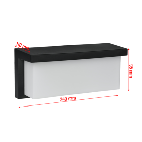 Zidna svjetiljka 18W 4000K 1800lm IP54 crna DPM GRD234