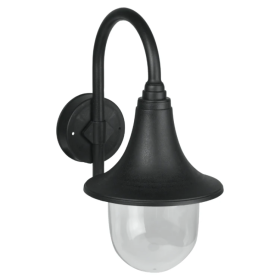 Zidna svjetiljka E27 IP44 crna DPM GRD239