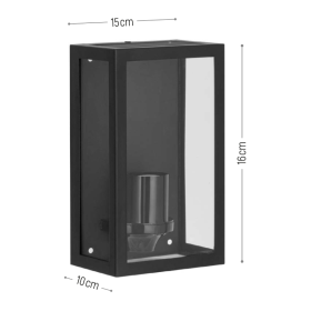Zidna svjetiljka E27 IP44 crna DPM GRD240