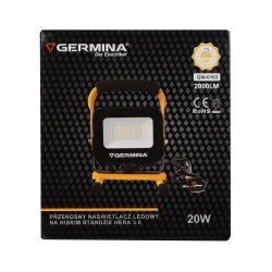 Reflektor radni LED 20W 6400K 2000lm IP65 crni nisko postolje Hera DPM GW-0163