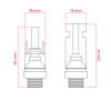 Solarni konektor MC4 za razvodne ploče 30A 1000V IP67 crna DPM MC4-1000W-1R