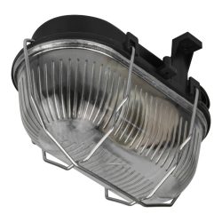 Zidna svjetiljka E27 40W 180x110x125mm IP44 brodska crna, staklo sa metalnom mrežom DPM OPR054B