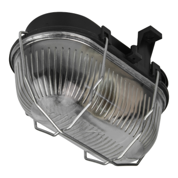 Zidna svjetiljka E27 40W 180x110x125mm IP44 brodska crna, staklo sa metalnom mrežom DPM OPR054B
