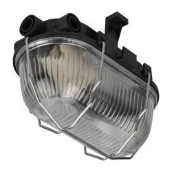 Zidna svjetiljka E27 40W 180x110x125mm IP44 brodska crna, staklo sa metalnom mrežom DPM OPR054B