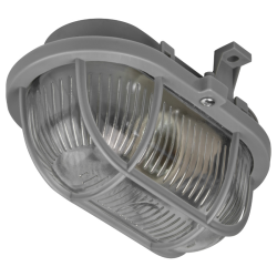Zidna svjetiljka E27 40W 180x110x125mm IP44 brodska siva, staklo sa plastičnom mrežom DPM OPR055G