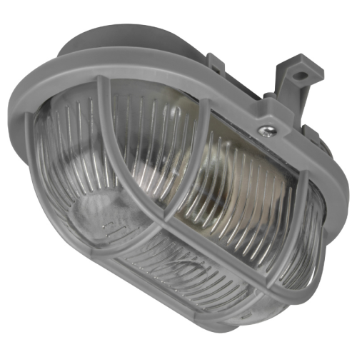 Zidna svjetiljka E27 40W 180x110x125mm IP44 brodska siva, staklo sa plastičnom mrežom DPM OPR055G Zidna svjetiljka E27 40W 180x110x125mm IP44 brodska siva, staklo sa plastičnom mrežom DPM OPR055G