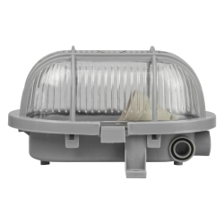 Zidna svjetiljka E27 40W 180x110x125mm IP44 brodska siva, staklo sa plastičnom mrežom DPM OPR055G