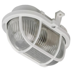 Zidna svjetiljka E27 40W 180x110x125mm IP44 brodska bijela, staklo sa plastičnom mrežom DPM OPR055W
