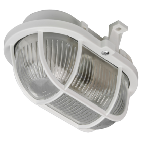 Zidna svjetiljka E27 40W 180x110x125mm IP44 brodska bijela, staklo sa plastičnom mrežom DPM OPR055W